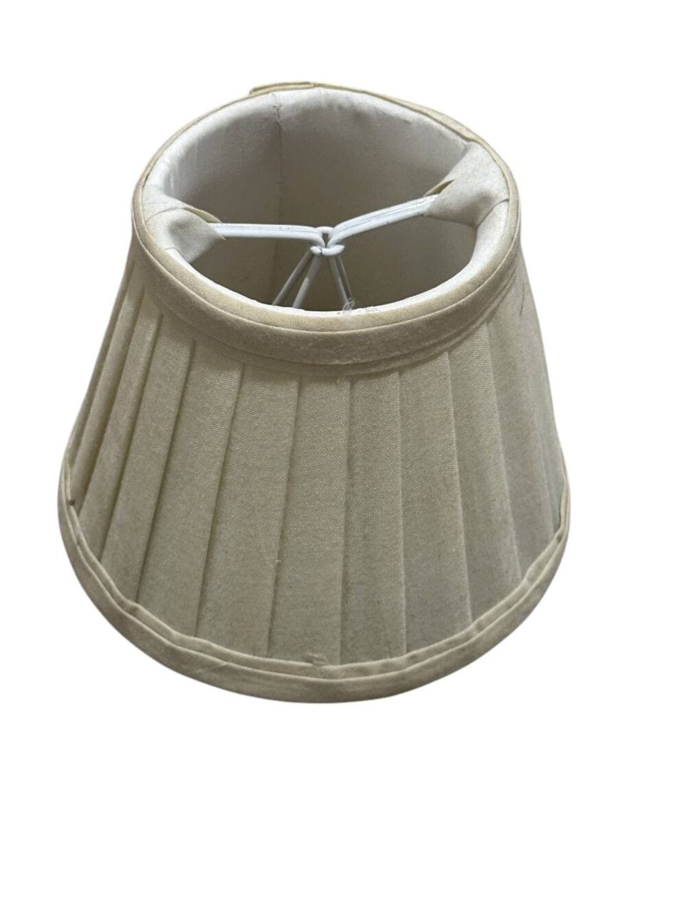 Vintage Cream Pleated Tapered Cone Clip-On Mini Lamp Shade
